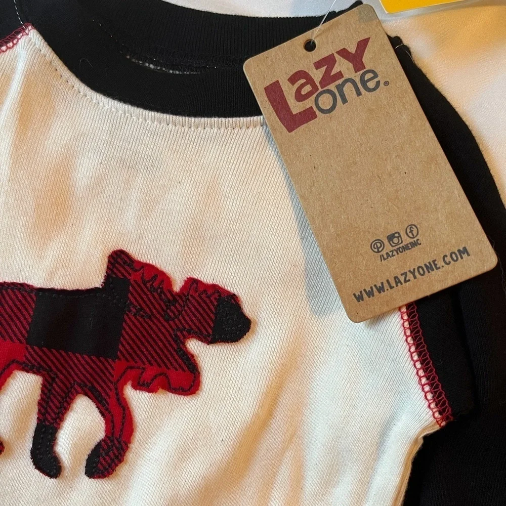 Moose Plaid Kid's Long Sleeve PJ Top